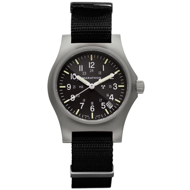 Marathon General Purpose Field 36mm Black Dial Nylon Mens Quartz Watch WW194015SS-0101