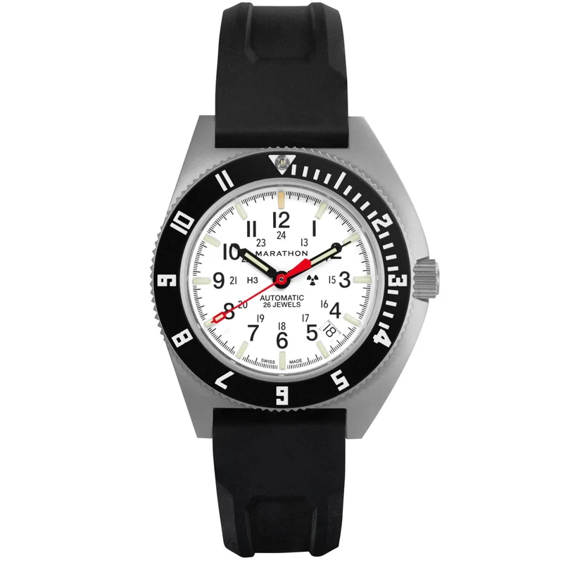 Marathon Navigator Arctic SSNAV-D 41mm White Dial 3-Piece Rubber Mens Automatic Watch WW194030SS-0530
