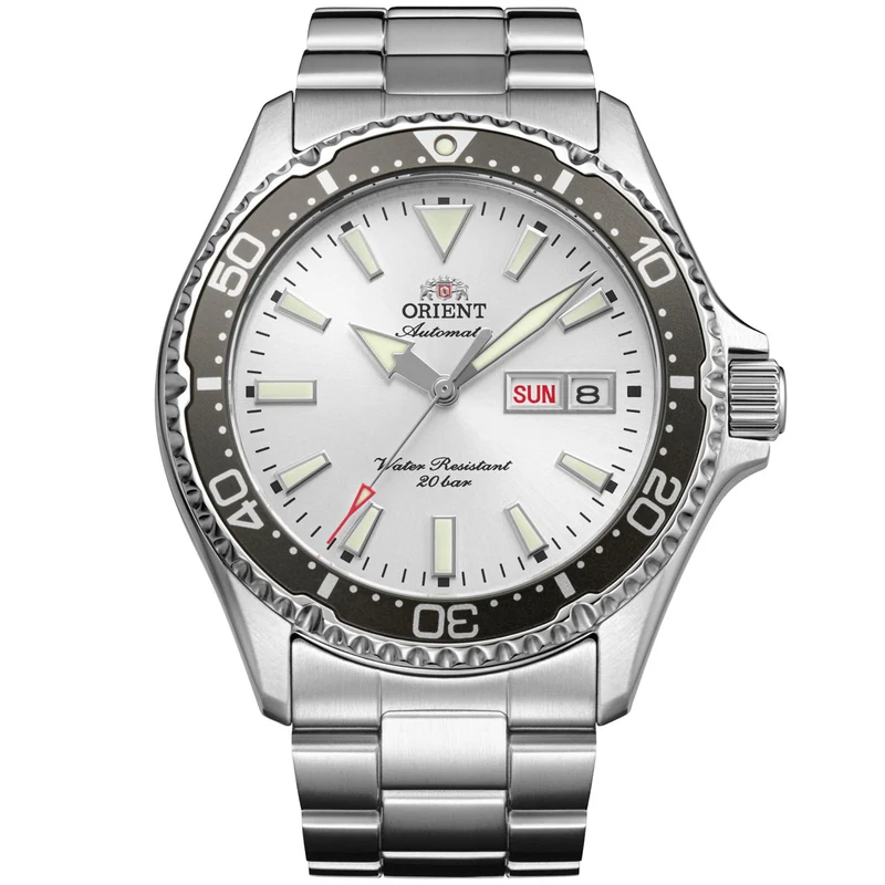 Orient Mako 'Kamasu' 42mm Silver White Dial Steel Mens Automatic Watch RA-AA0825S39B