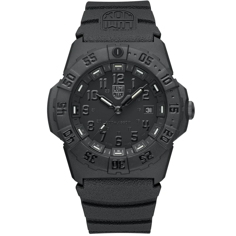 Luminox Navy SEAL 3550 Series 44mm Black Out Dial Rubber Mens Quartz Watch XS.3551.BO