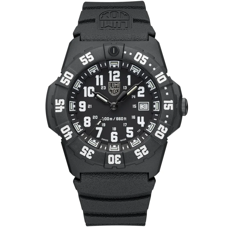 Luminox Navy SEAL 3550 Series 44mm Black Dial Rubber Mens Quartz Watch XS.3551
