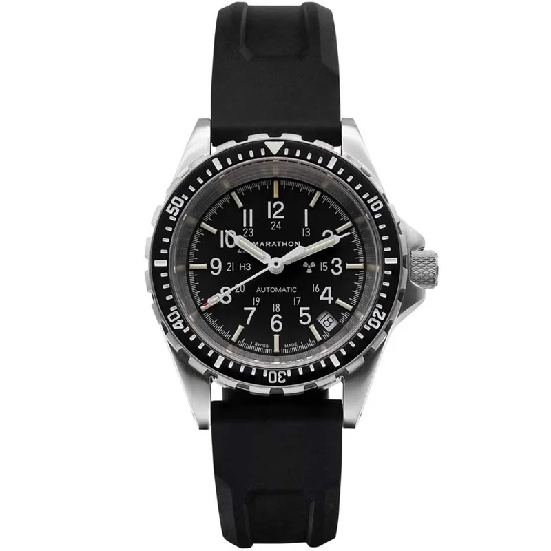 Marathon MSAR 36mm Black Dial Rubber Mens Automatic Watch WW194026SS-0130