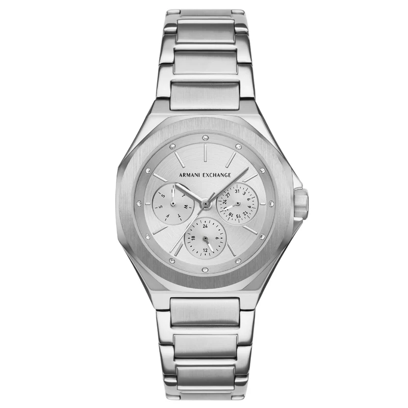 Armani Exchange Sync 36mm Chronograph Silver Dial Steel Ladies Quartz Watch AX4622
