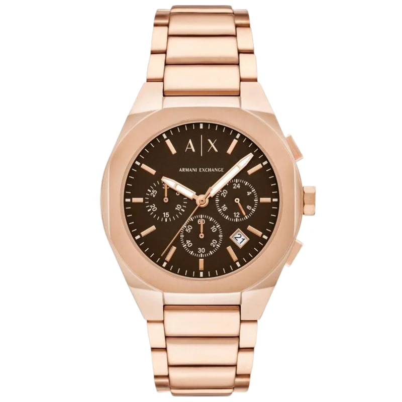 Armani Exchange Sync 42mm Chronograph Brown Dial Steel Mens Quartz Watch AX4188