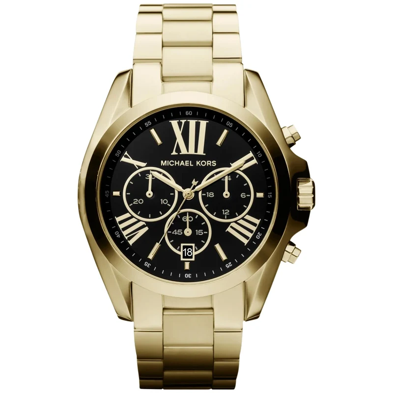 Michael Kors Bradshaw 44mm Chronograph Black Dial Steel Ladies Quartz Watch MK5739