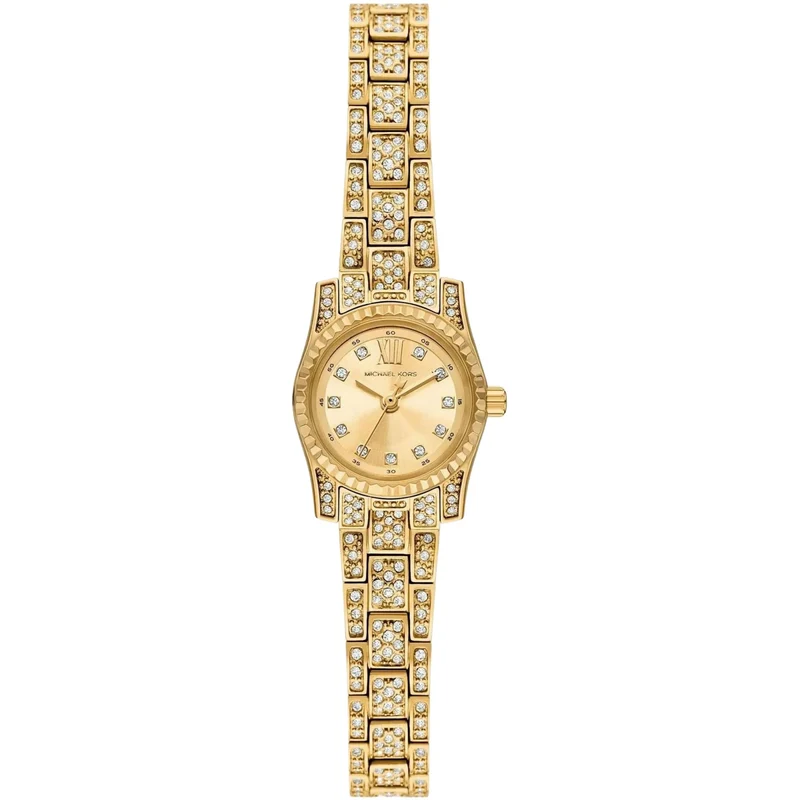 Michael Kors Lexington 19mm Gold Dial Steel Ladies Quartz Watch MK4980