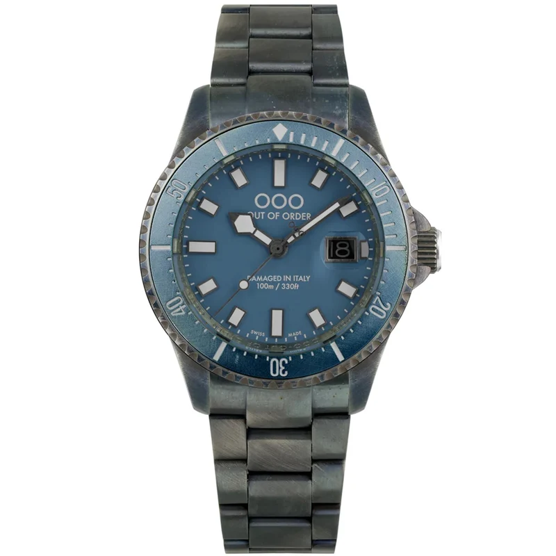 Out of Order Casanova 44mm Blue Mediterraneo Blue Dial Steel Mens Quartz Watch OOO.001-27.BL.BI
