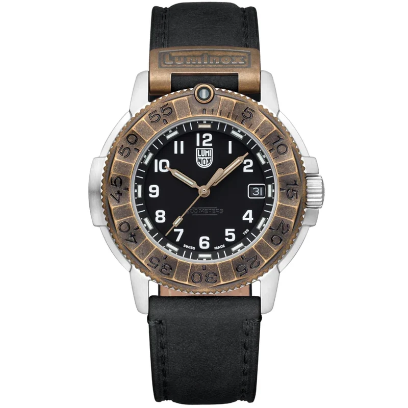 Luminox Adventure Watch 43mm Outdoor Explorer Black Dial Leather Mens Quartz Watch XL.1301