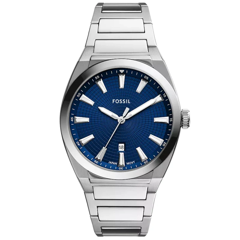 Fossil Everett 42mm Blue Dial Steel Mens Quartz Watch FS5822