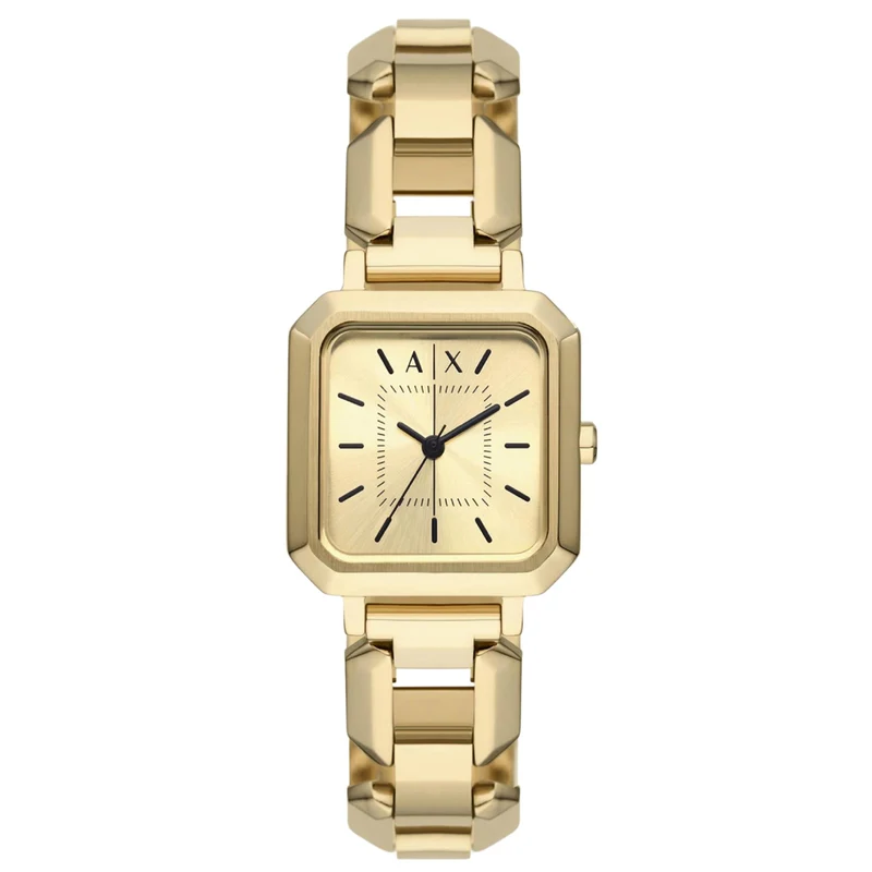 Armani Exchange Leila 26mm Gold Dial Steel Ladies Quartz Watch AX5721