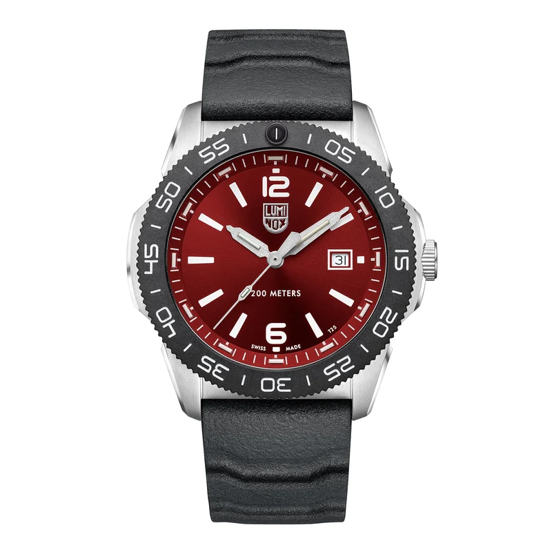 Luminox Pacific Diver 3120 Series 44mm Red Dial Rubber Mens Quartz Watch XS.3135