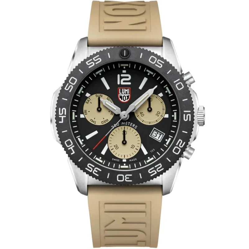 Luminox Pacific Diver 3140 Series 44mm Chronograph Black Dial Rubber Mens Quartz Watch XS.3150