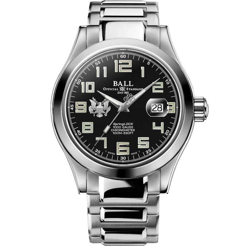 BALL Engineer III 'Army' 43mm Limited Edition Black Dial Steel Mens Automatic Watch NM9028C-S49C-BK