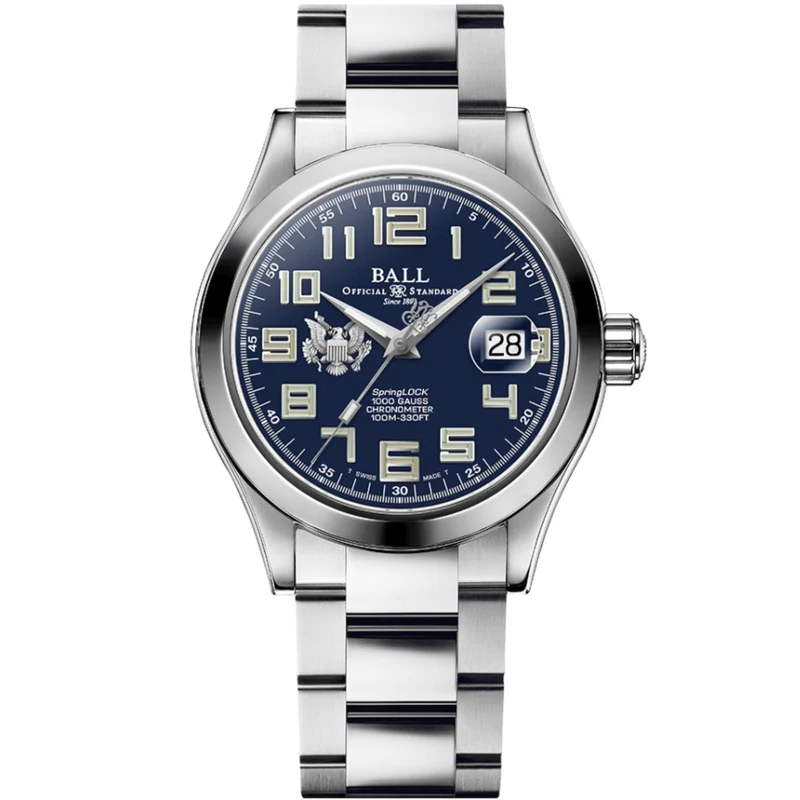 BALL Engineer III 'Army' 40mm Limited Edition Blue Dial Steel Mens Automatic Watch NM3000C-S11C-BE