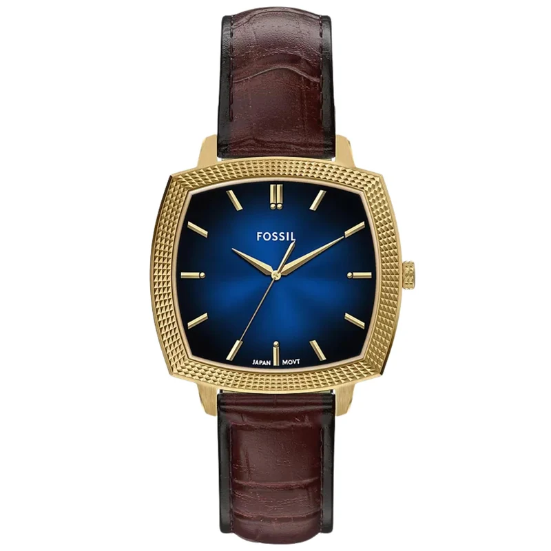 Fossil Machine x Nick Jonas 37mm Blue Dial Leather Quartz Watch LE1215