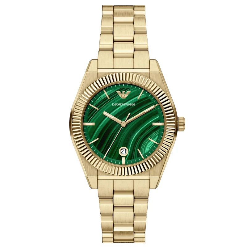 Emporio Armani Federico 37mm Green Dial Steel Mens Quartz Watch AR11759
