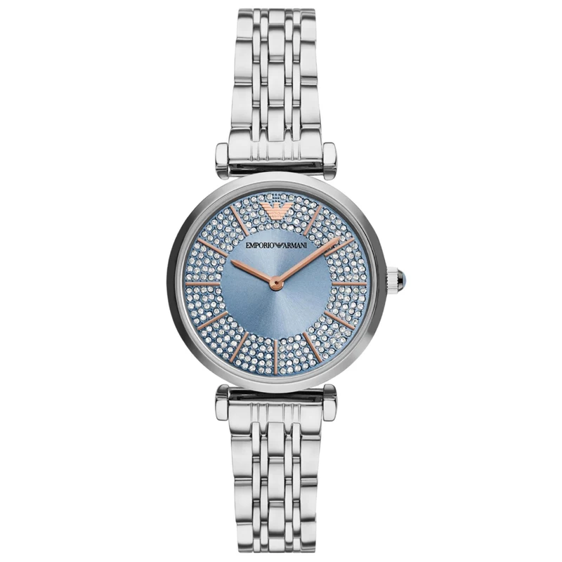 Emporio Armani Gianni 32mm Blue Dial Steel Ladies Quartz Watch AR11594