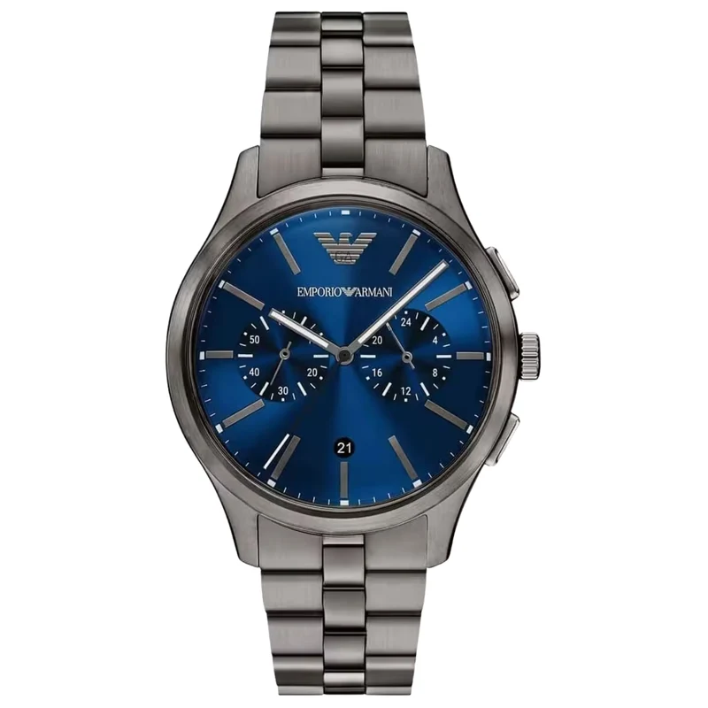 Emporio Armani Dario 41mm Chronograph Blue Dial Steel Mens Quartz Watch AR11729