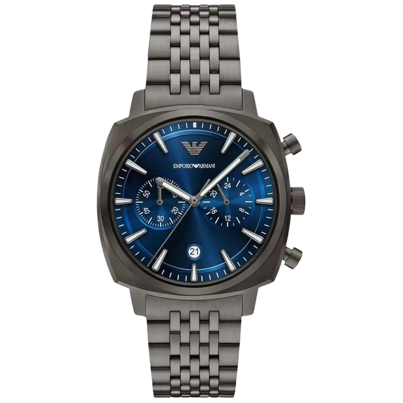 Emporio Armani Carlo 40mm Chronograph Blue Dial Steel Mens Quartz Watch AR11726