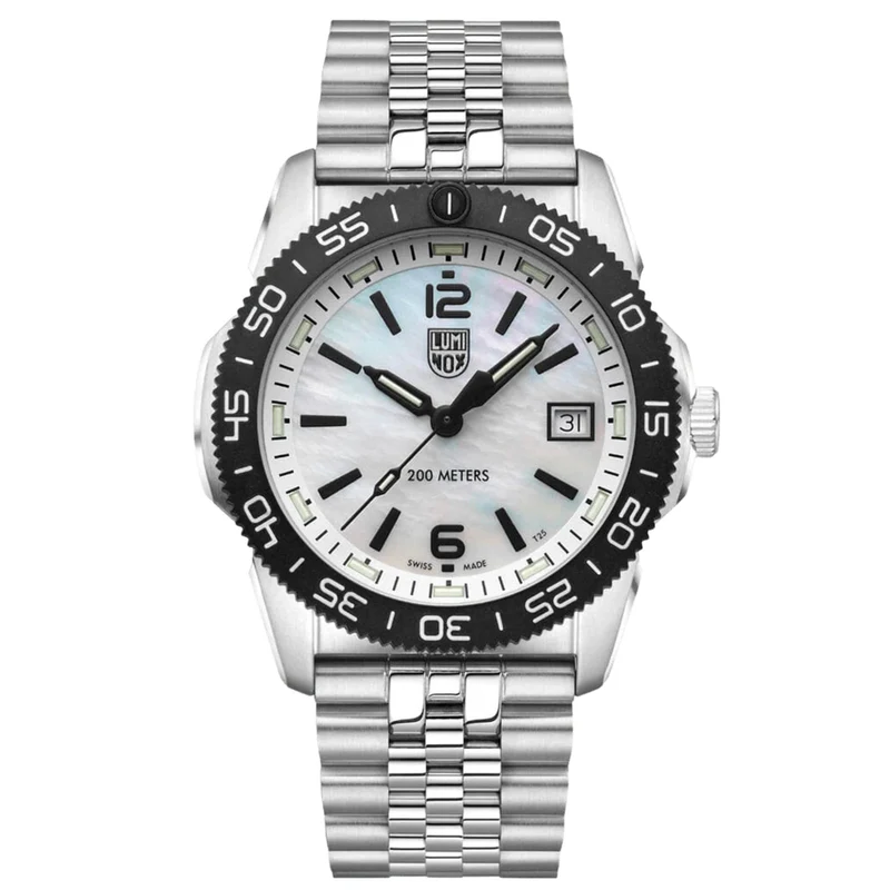 Luminox Pacific Diver Ripple 39mm Mother of Pearl Dial Steel Quartz Watch XS.3126M.1