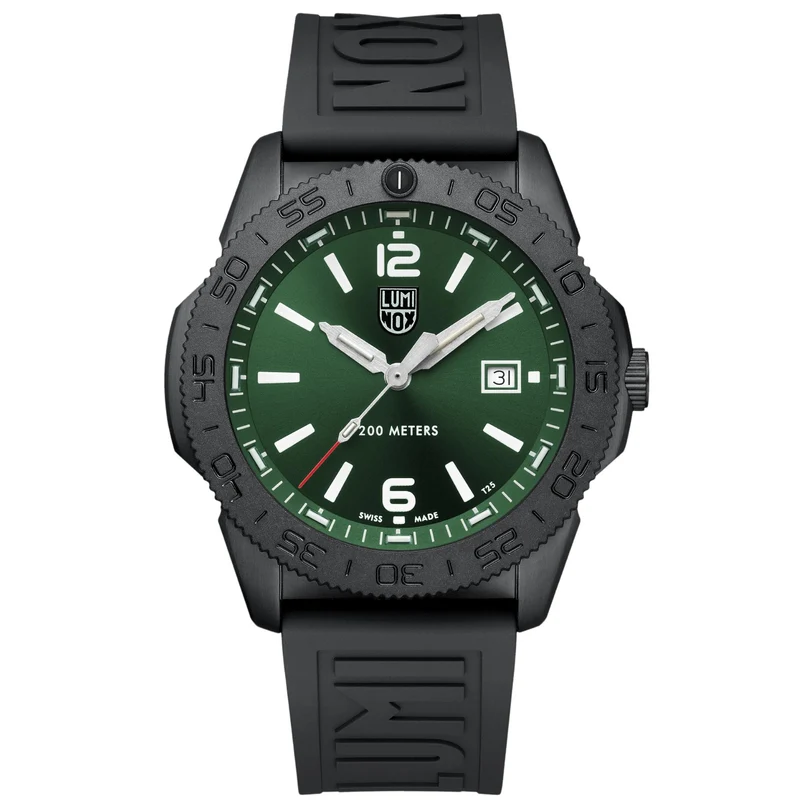 Luminox Pacific Diver 44mm Green Dial Rubber Mens Quartz Watch XS.3137.B