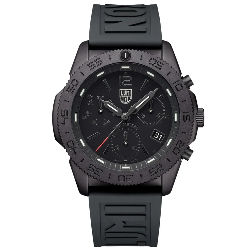 Luminox Pacific Diver 44mm Chronograph Black Dial Rubber Mens Quartz Watch XS.3141.BO.1