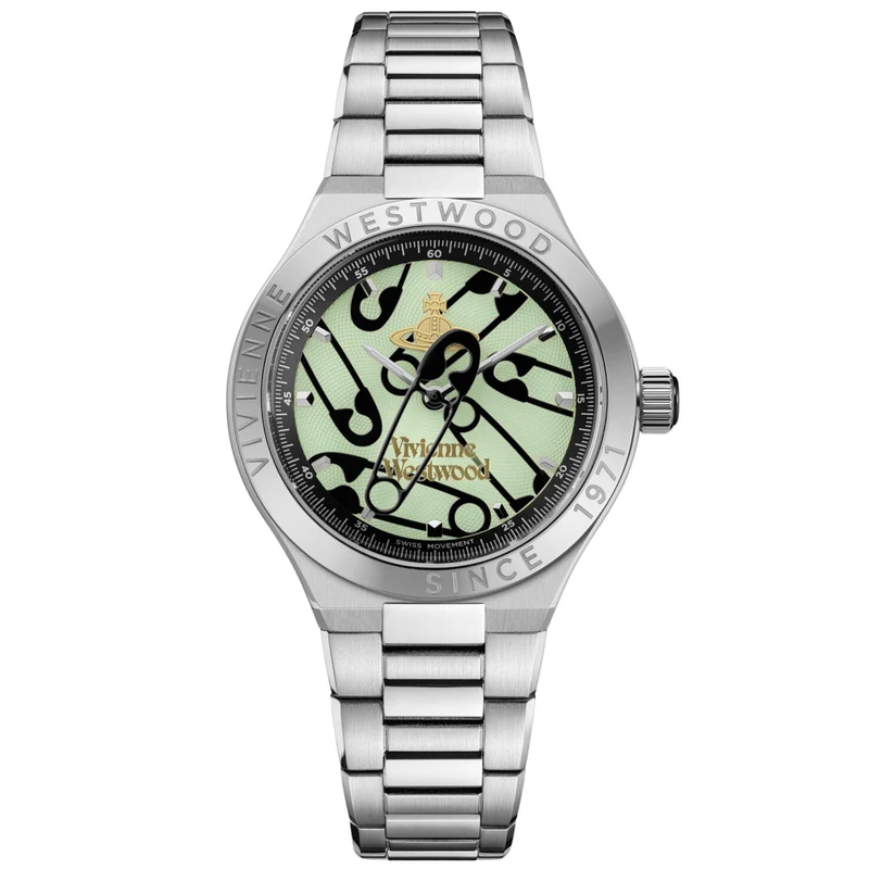 Vivienne Westwood Berwick 37mm Green Dial Steel Quartz Watch VV345LUMSL