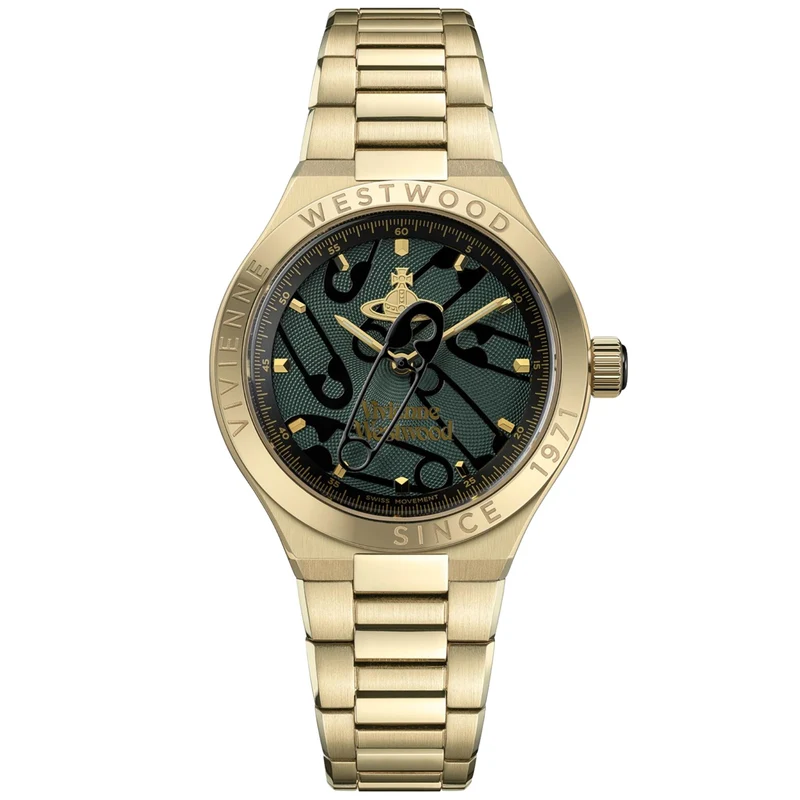 Vivienne Westwood Berwick 37mm Green Dial Steel Quartz Watch VV345GRGD
