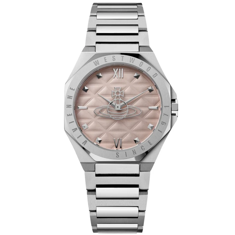 Vivienne Westwood Aldgate 35mm Pink Dial Steel Ladies Quartz Watch VV344PPKSL