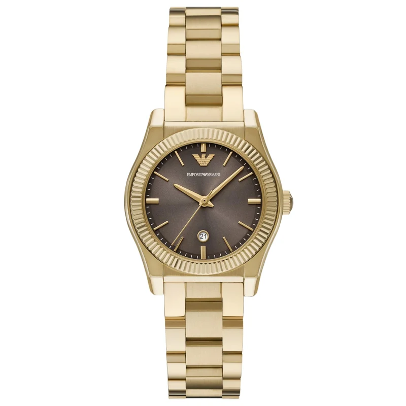 Emporio Armani Federica 32mm Brown Dial Steel Ladies Quartz Watch AR11700