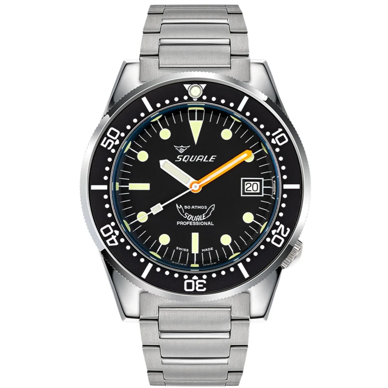 Squale 1521 Classic 42mm Black Dial Steel Mens Automatic Watch 1521CL.SQ20B