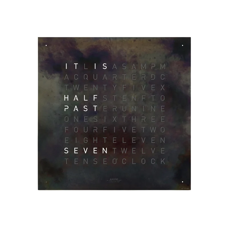 QLOCKTWO Earth 45 Creators Edition Raw Iron English Wall Clock QT4ENRI-UK