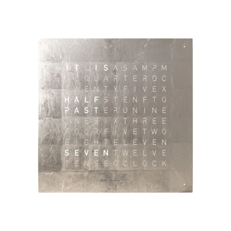 QLOCKTWO Earth 45 Creators Edition Platinum English Wall Clock QT4ENPL-UK