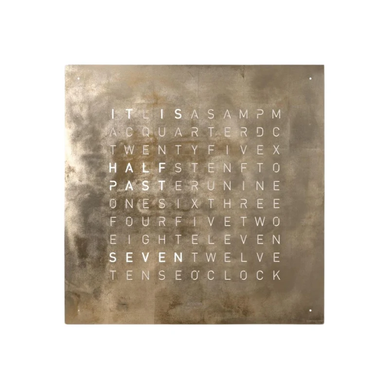 QLOCKTWO Earth 45 Creators Edition Silver & Gold English Wall Clock QT4ENSG-UK