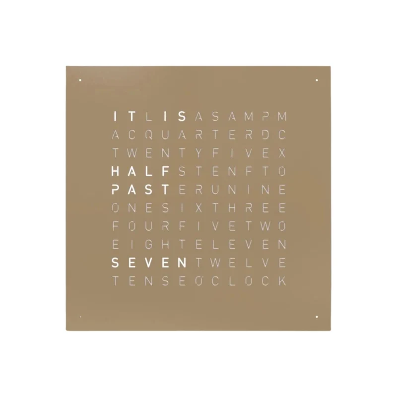 QLOCKTWO Earth 45 Hazelnut English Wall Clock QT4ENHAPC-UK