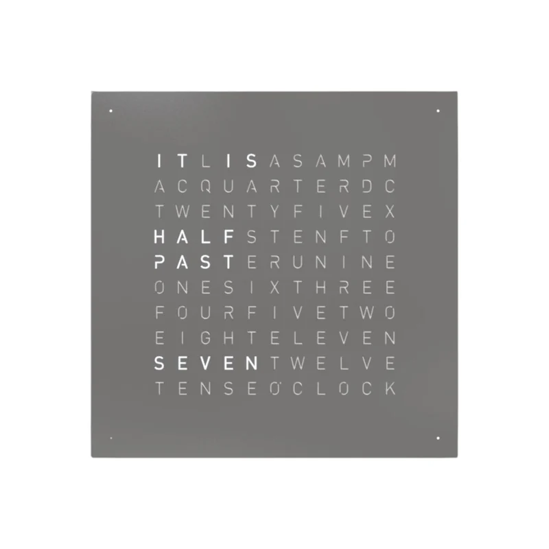 QLOCKTWO Earth 45 Grey Pepper English Wall Clock QT4ENGRPC-UK