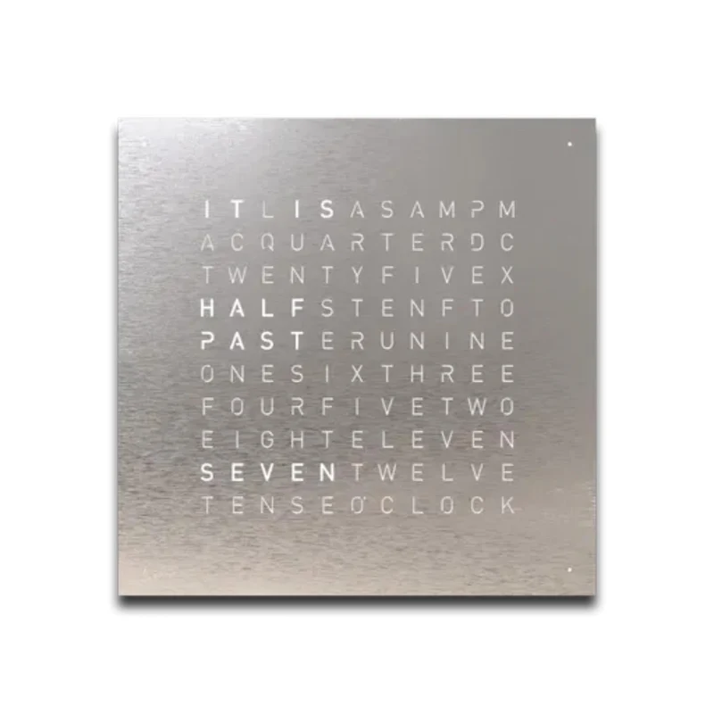 QLOCKTWO Earth 45 Stainless Steel English Wall Clock QT4ENSS-UK