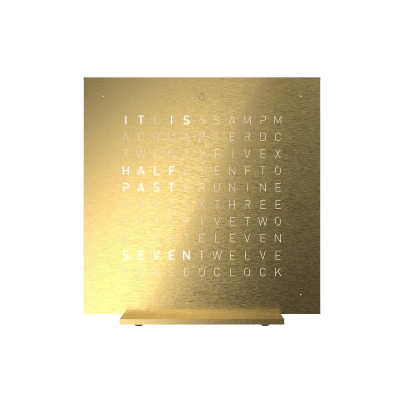 QLOCKTWO Earth 13.5 Steel Series Golden Legend 24k Gold Plated English Table Clock T4GENGD-UK