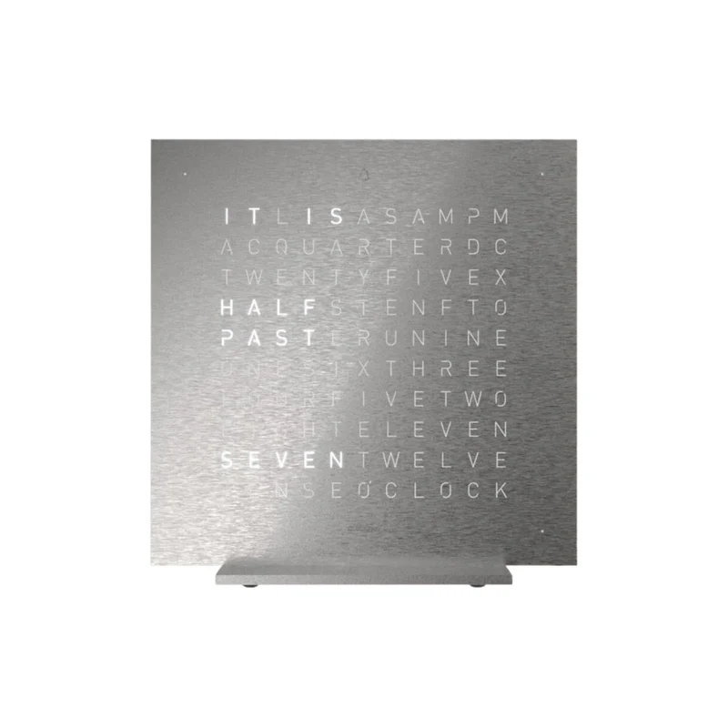 QLOCKTWO Earth 13.5 Steel Series Full Metal English Table Clock T4SENSS-UK