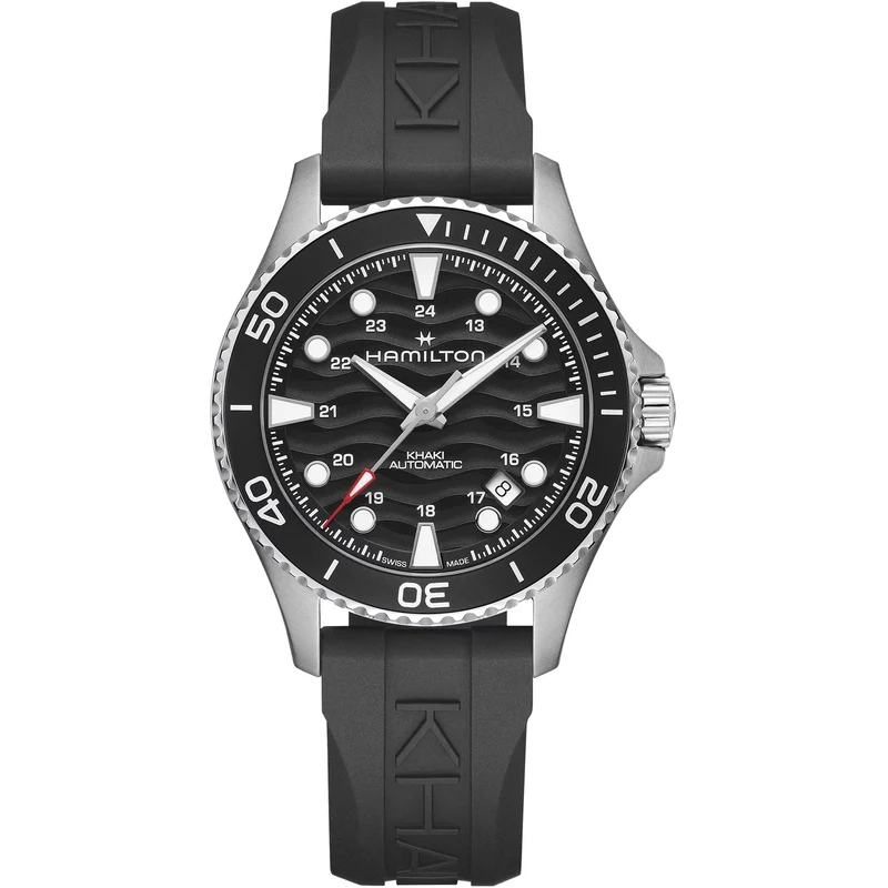 Hamilton Khaki Navy Scuba 40mm Black Dial Rubber Mens Automatic Watch H82415330