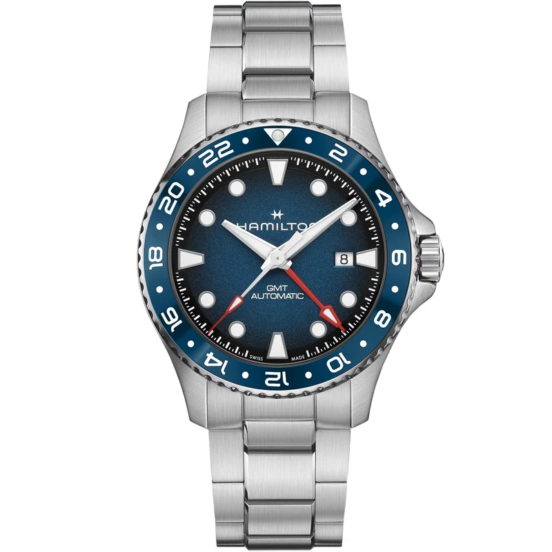 Hamilton Khaki Navy Scuba 43mm GMT Blue Dial Steel Mens Automatic Watch H82535140