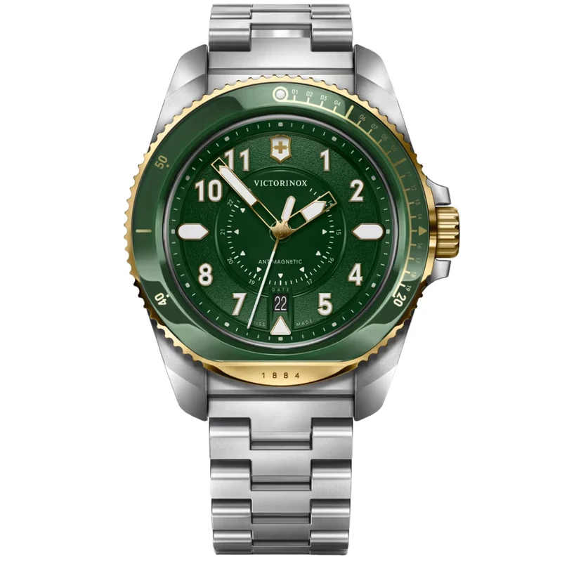 Victorinox Journey 1884 43mm Green Dial Steel Mens Quartz Watch 242012