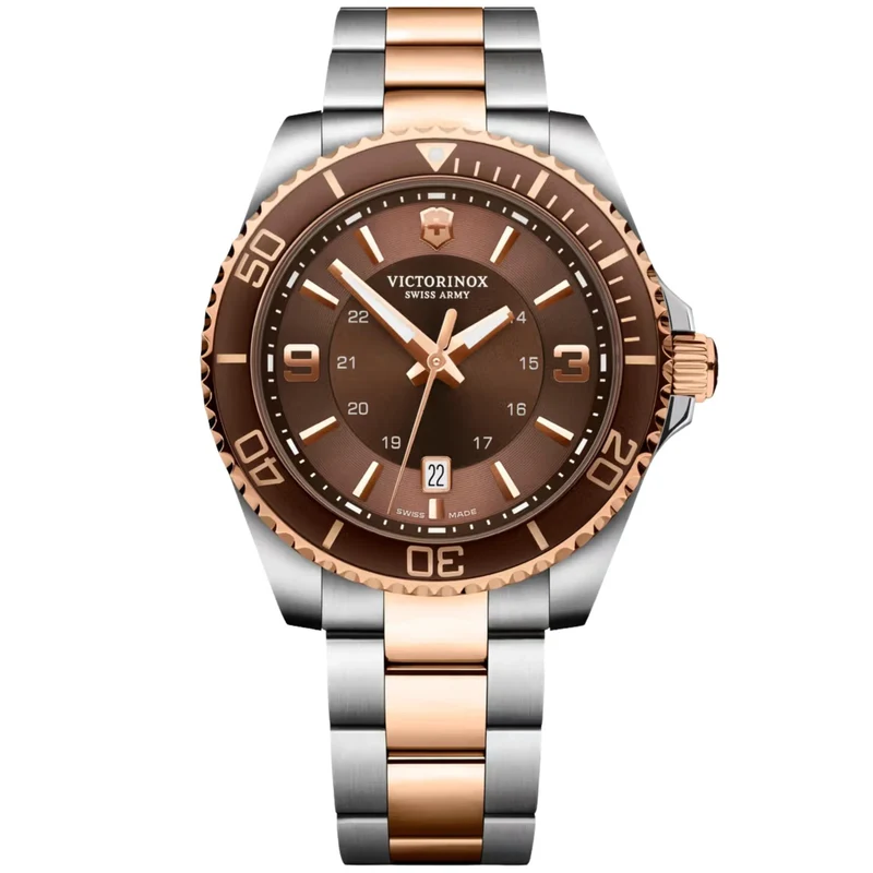 Victorinox Maverick 43mm Large Brown Dial Steel Mens Quartz Watch 241951