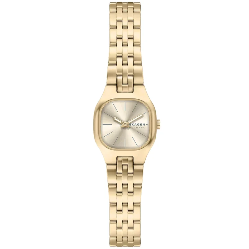 Skagen Mellem Micro 20mm Gold Dial Steel Ladies Quartz Watch SKW3177