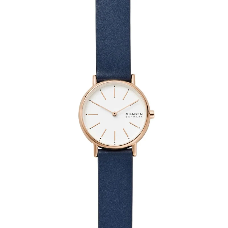 Skagen Signatur Lille Quartz White Dial Leather Strap Women's Watch SKW2838