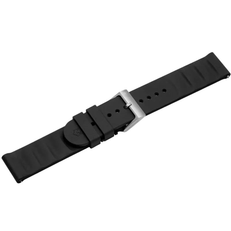 Victorinox Black 21mm Red Pad Rubber Watch Strap D2 V.60043