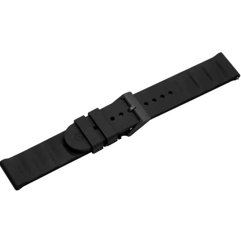 Victorinox Black 21mm Yellow Pad Rubber Watch Strap D2 V.60045