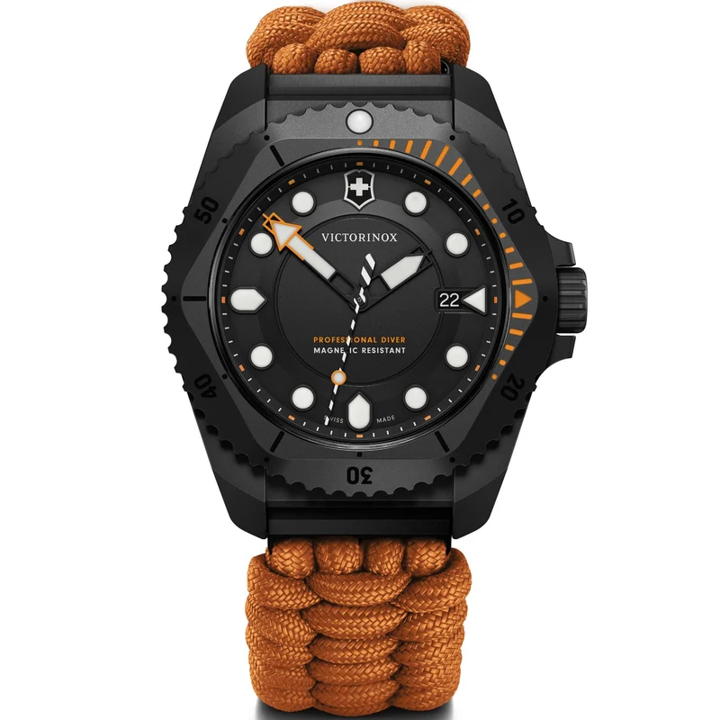 Victorinox Dive Pro 43mm Black Matt Dial Paracord Mens Quartz Watch 242069.1