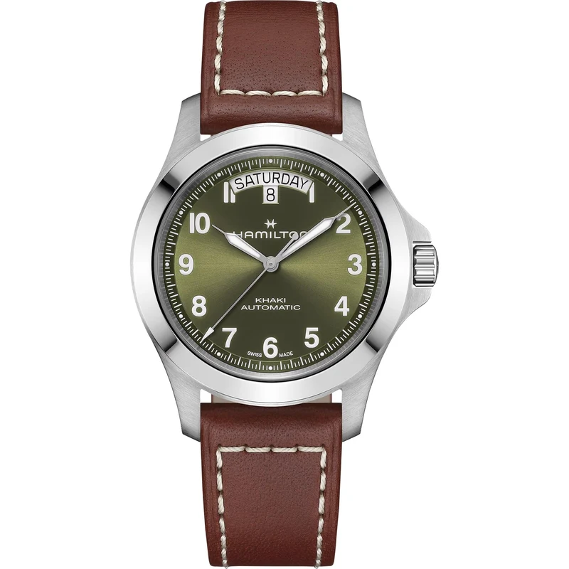 Hamilton Khaki Field King 40mm Green Leather Mens Automatic Watch H64475560