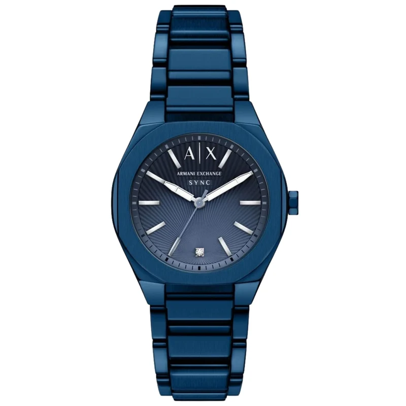 Armani Exchange Sync 36mm Blue Dial Steel Ladies Quartz Watch AX6032